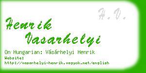 henrik vasarhelyi business card